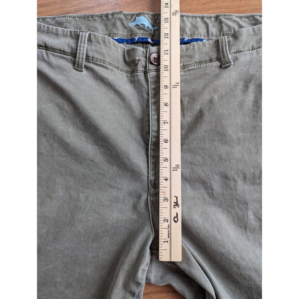 TOMMY BAHAMA BORACAY 10" INCH SHORTS MENS 40 Army Green STRETCH Chino C3 - Picture 9 of 12